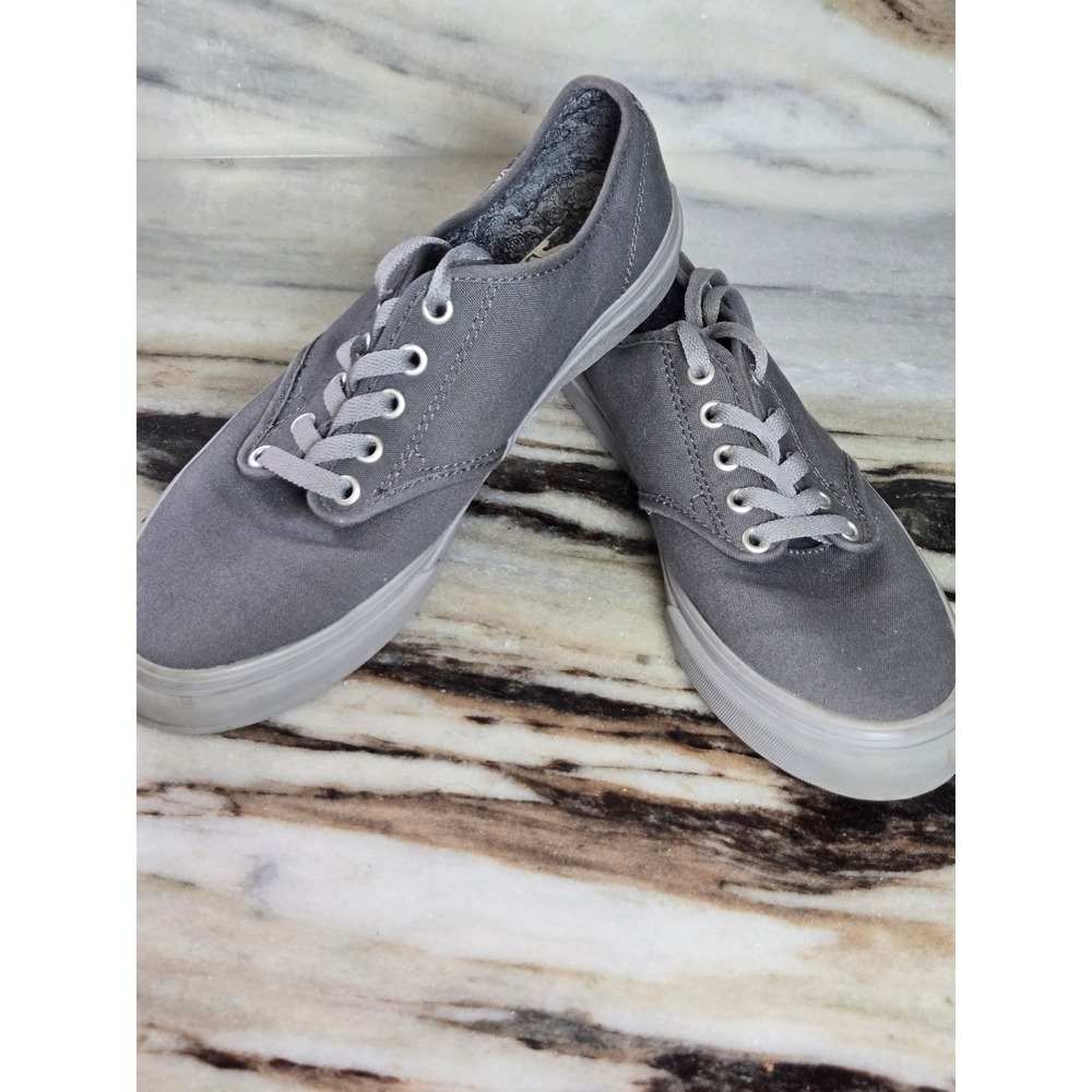Vans Atwood Low Charcoal Gray Canvas Paisley Print Lining Skate Shoes Women 8